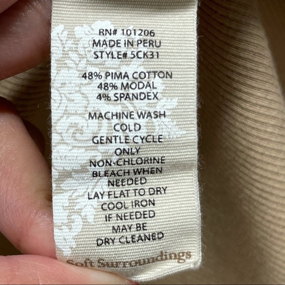 Soft Surroundings Top 1X Jacqueline Tunic Tan - Picture 7 of 7